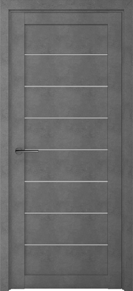 Межкомнатная дверь со стеклом Сеул Темный Бетон Стекло мателюкс (ALBERO)