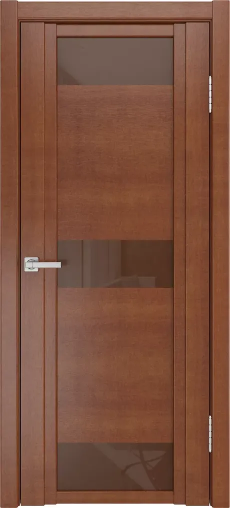 Межкомнатная дверь со стеклом QDO R Анегри Шпон (Мильяна)