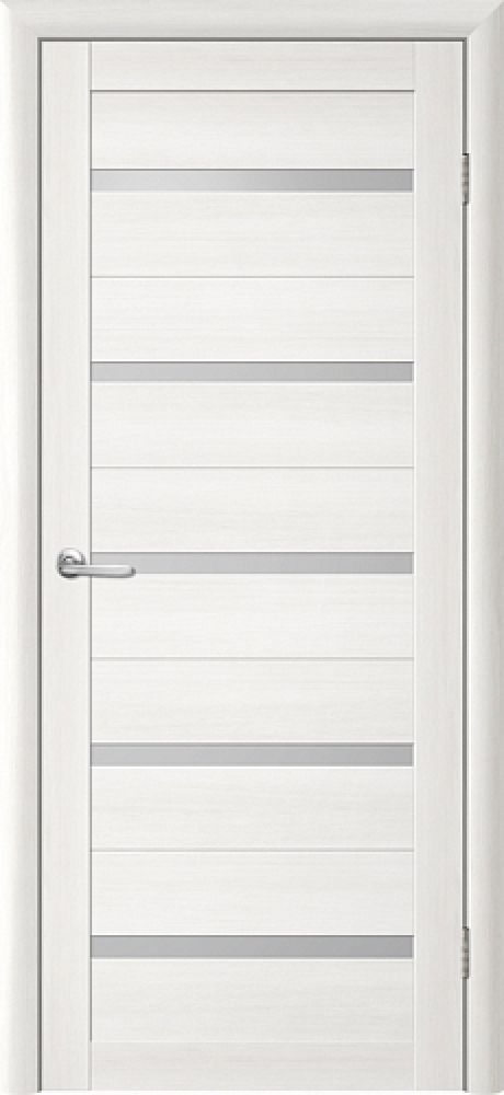 Межкомнатная дверь со стеклом Тренд Т-2 Белая лиственница Eco Tex Стекло мателюкс (ALBERO)