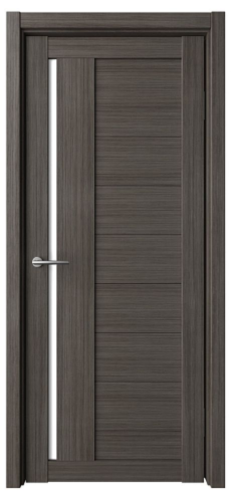 Межкомнатная дверь со стеклом Валенсия Серый кедр Эко-шпон Стекло белое (ALBERO)