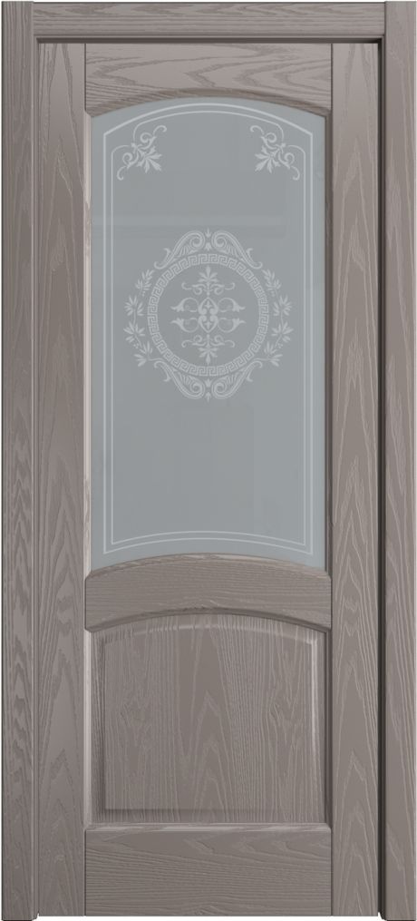 Межкомнатная дверь со стеклом Фиона Темно-серый Шпон (Мильяна)