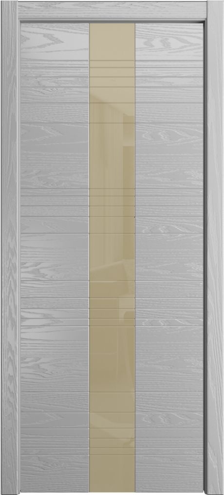 Межкомнатная дверь со стеклом ID-XL Светло серая Шпон (Мильяна)