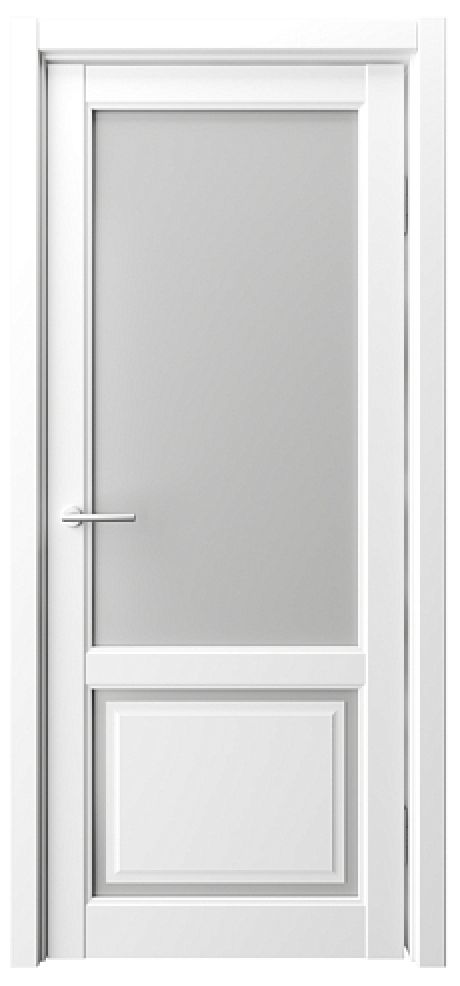 Межкомнатная дверь со стеклом Афина-1 Белый Vinyl Стекло мателюкс (ALBERO)