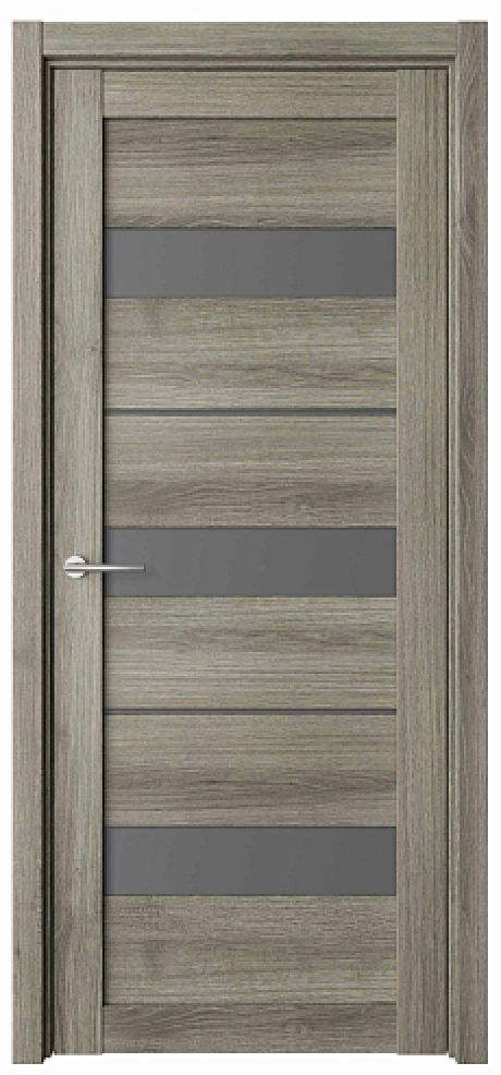 Межкомнатная дверь со стеклом Прага Пепельный ясень Эко-шпон Стекло графитовое (ALBERO)