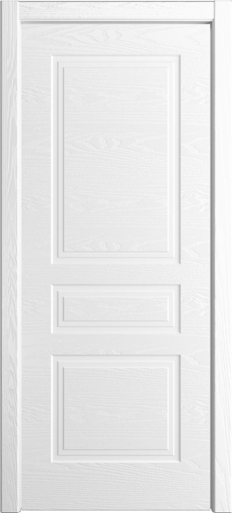 Глухая межкомнатная дверь ID-Челси 3 Белоснежный Шпон (Мильяна)