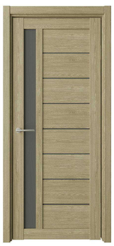 Межкомнатная дверь со стеклом Севилья Натуральный дуб Эко-шпон Стекло графитовое (ALBERO)