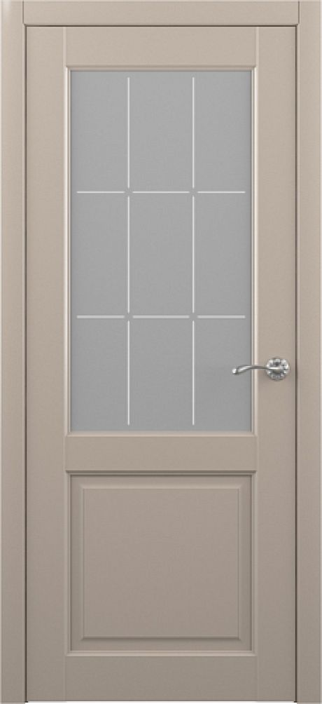 Межкомнатная дверь Эрмитаж-4 Серый Vinyl Мателюкс с алмазной гравировкой "Квадро" (ALBERO)