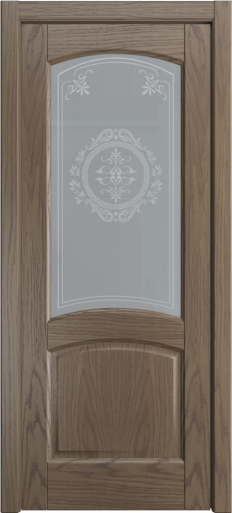 Межкомнатная дверь со стеклом Фиона Дуб грейвуд Шпон (Мильяна)
