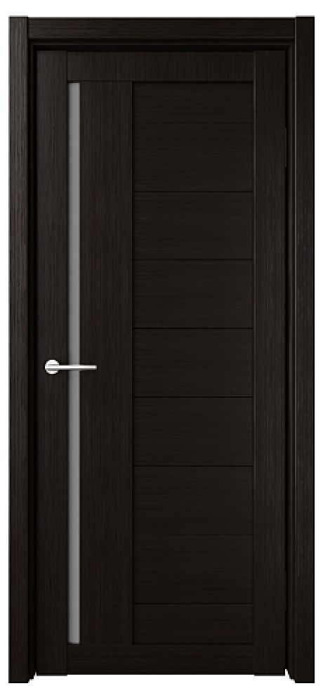 Межкомнатная дверь со стеклом Валенсия Темный кипарис Эко-шпон Стекло мателюкс (ALBERO)