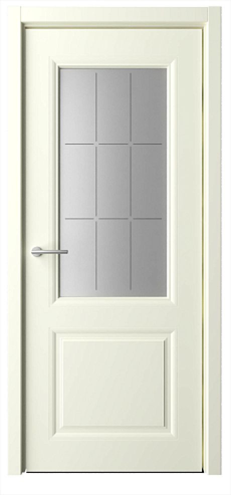 Межкомнатная дверь со стеклом Стиль-1 Латте Эмаль Стекло "Топаз" (ALBERO)