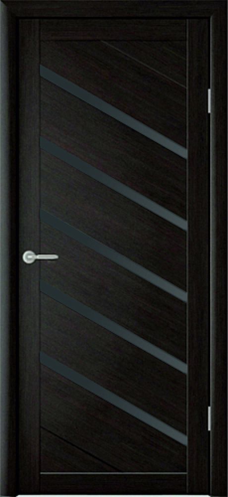 Межкомнатная дверь со стеклом Сингапур Темный кипарис Эко-шпон Стекло графитовое (ALBERO)