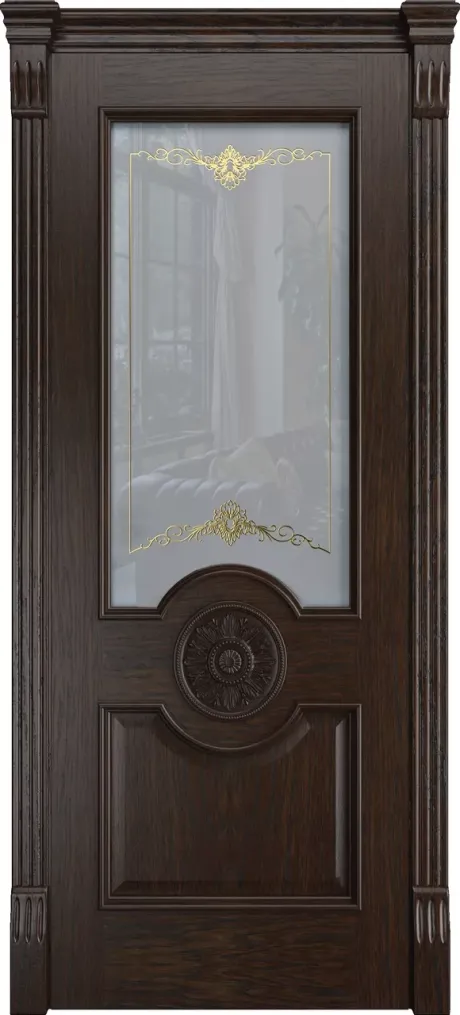 Межкомнатная дверь со стеклом Портофино Дуб коньячный Шпон (Бипи Дорс)
