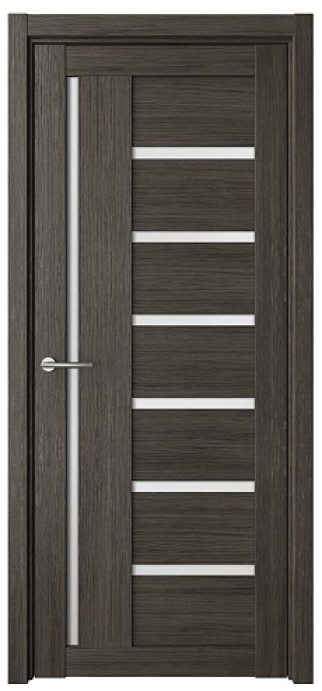 Межкомнатная дверь со стеклом Мадрид Серый кедр Эко-шпон Стекло мателюкс (ALBERO)