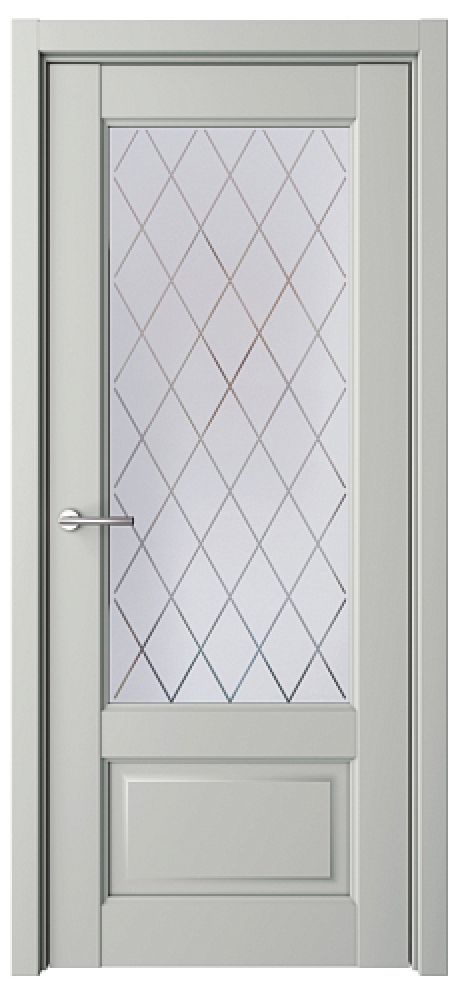 Межкомнатная дверь Эрмитаж-1 Платина Vinyl Мателюкс с алмазной гравировкой "Ромб" (ALBERO)