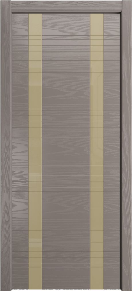 Межкомнатная дверь со стеклом ID-D Темно-серый Шпон (Мильяна)