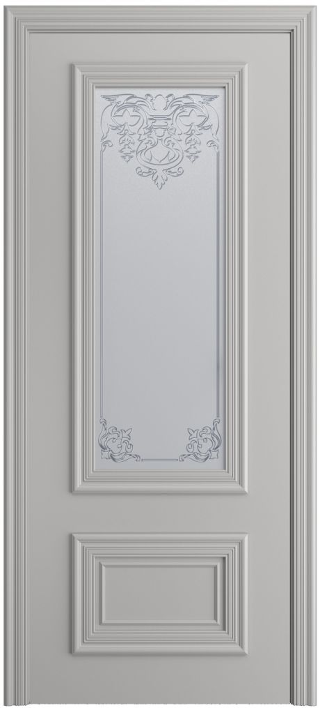 Межкомнатная дверь со стеклом Неаполь Грей Эмаль (Мильяна)