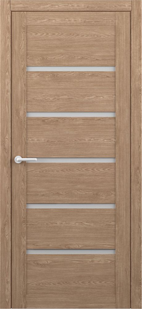 Межкомнатная дверь со стеклом Вена Натуральный дуб Эко-шпон Стекло мателюкс (ALBERO)