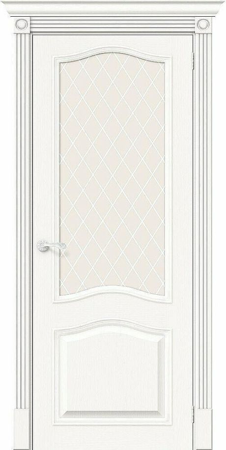 Межкомнатная дверь остекленная Вуд Классик-55 Wood Classic Whitey (Mr.wood)