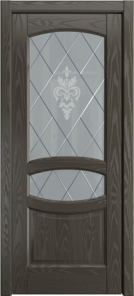 Межкомнатная дверь со стеклом София Гриджио Шпон (Мильяна)