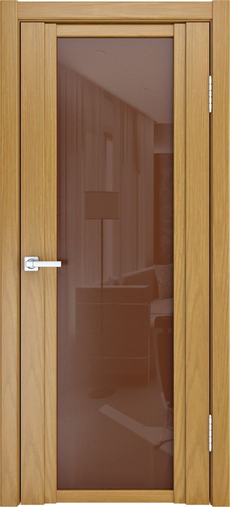 Межкомнатная дверь со стеклом QDO X Дуб золото Шпон (Мильяна)