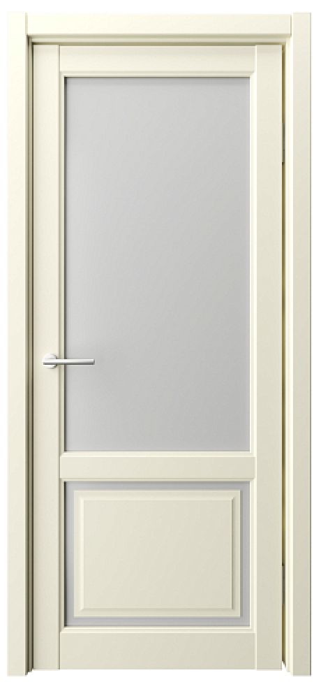 Межкомнатная дверь со стеклом Афина-1 Ваниль Vinyl Стекло мателюкс (ALBERO)