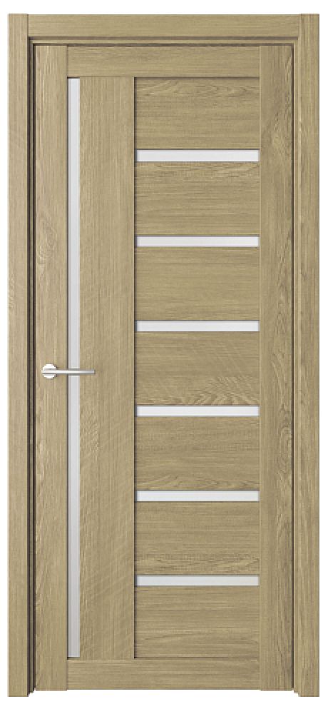 Межкомнатная дверь со стеклом Мадрид Натуральный дуб Эко-шпон Стекло мателюкс (ALBERO)