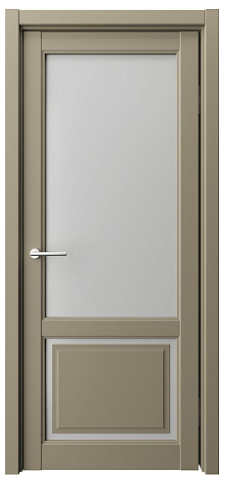 Межкомнатная дверь со стеклом Афина-1 Серый Vinyl Стекло мателюкс (ALBERO)