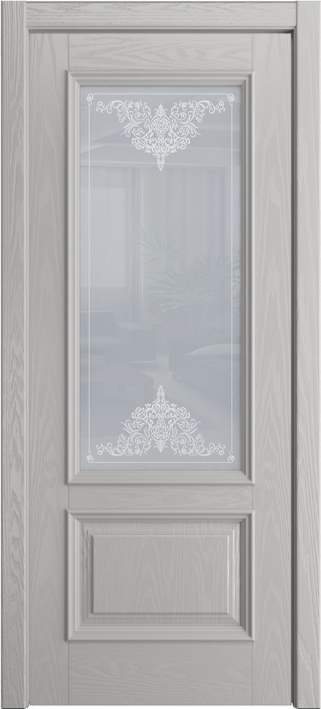 Межкомнатная дверь со стеклом Лондон Грей Шпон (Бипи Дорс)