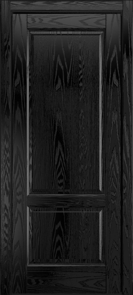 Глухая межкомнатная дверь Ровена Неро Шпон (Мильяна)