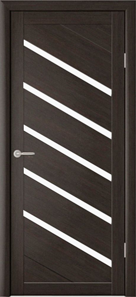 Межкомнатная дверь со стеклом Сингапур Темный кипарис Эко-шпон Стекло белое (ALBERO)