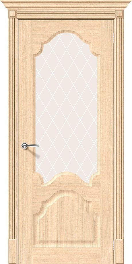 Межкомнатная дверь остекленная Афина Ф-22 (БелДуб) (BRAVO)