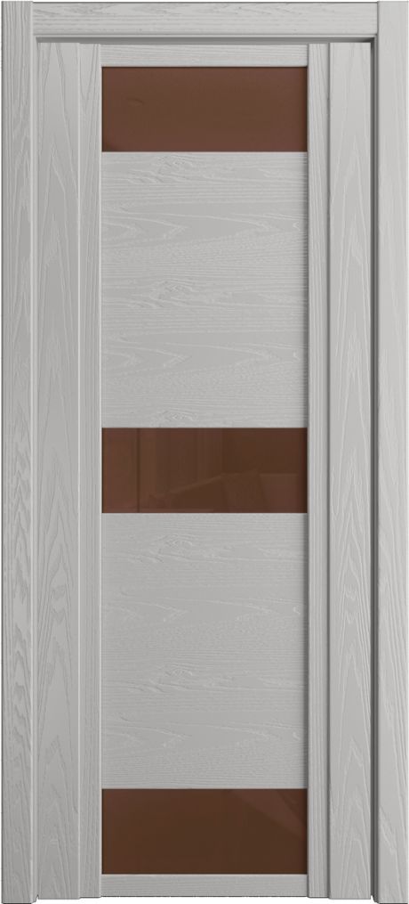Межкомнатная дверь со стеклом QDO R Грей Шпон (Мильяна)