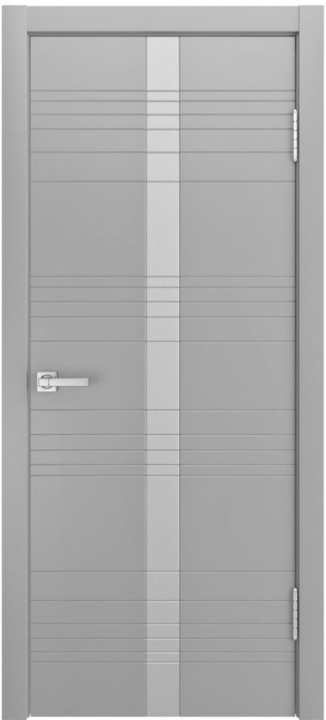 Межкомнатная дверь со стеклом ID-X Светло серая Эмаль (Мильяна)