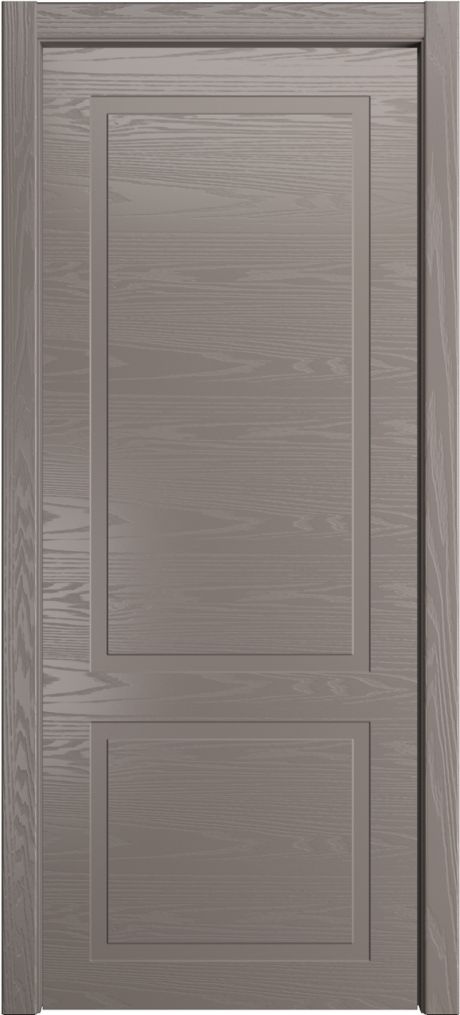 Глухая межкомнатная дверь ID-Лайн 2 Темно-серый Шпон (Мильяна)