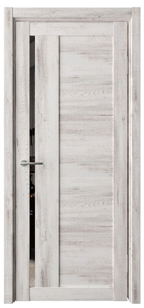 Межкомнатная дверь с зеркалом Валенсия Кедр снежный Эко-шпон Зеркало (ALBERO)