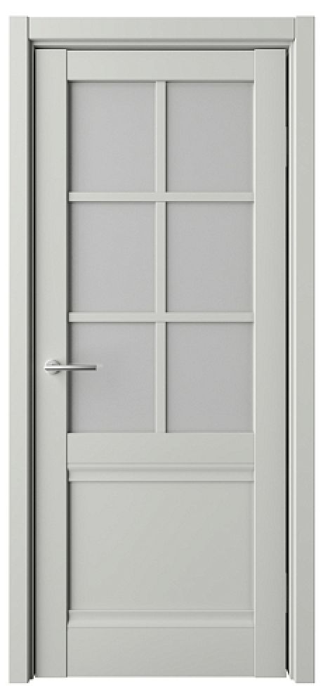 Межкомнатная дверь со стеклом Киото Платина Vinyl Стекло мателюкс (ALBERO)