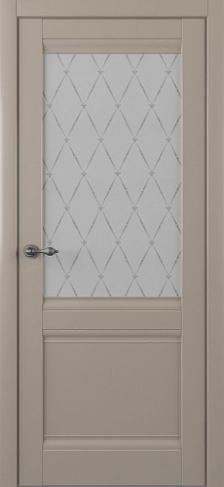 Межкомнатная дверь со стеклом Рим Серый Vinyl Стекло мателюкс "Гранд" (ALBERO)