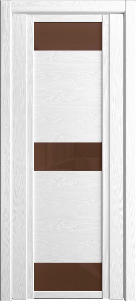 Межкомнатная дверь со стеклом QDO R Белоснежный Шпон (Мильяна)