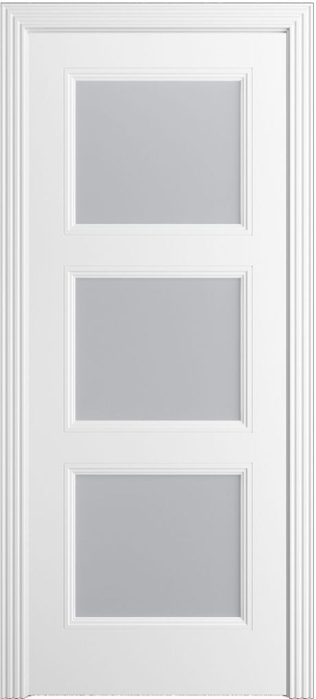 Межкомнатная дверь со стеклом Манхэттен .1 Белоснежный Эмаль (Бипи Дорс)