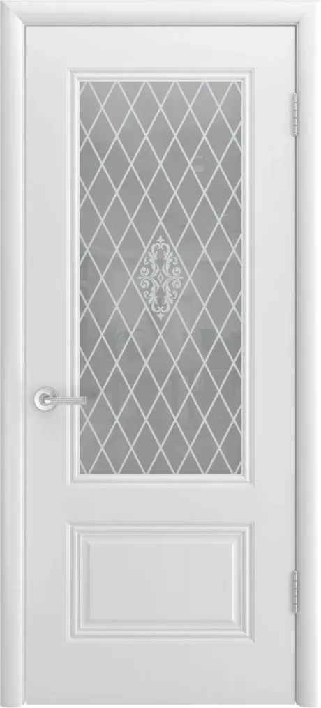 Межкомнатная дверь со стеклом Аккорд Грейс В1 Белый Эмаль (Шейл Дорс)