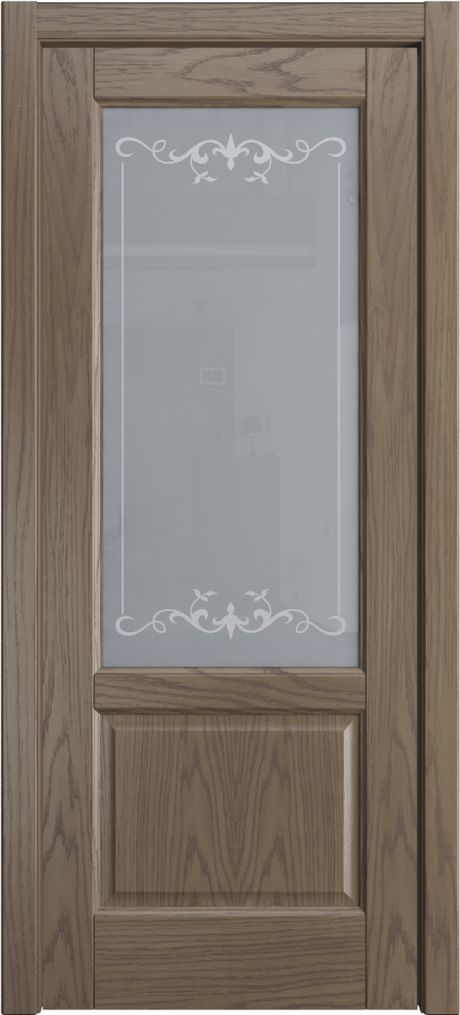 Межкомнатная дверь со стеклом Ровена Дуб грейвуд Шпон (Мильяна)