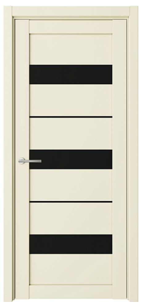Межкомнатная дверь со стеклом Прага Ваниль Vinyl Стекло черное (ALBERO)