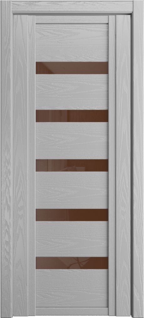 Межкомнатная дверь со стеклом QDO Z Светло серая Шпон (Мильяна)