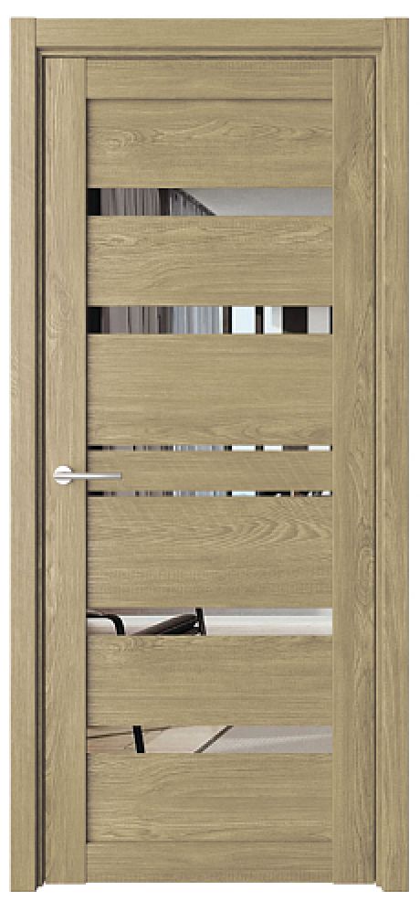 Межкомнатная дверь с зеркалом Дрезден Натуральный дуб Эко-шпон Зеркало (ALBERO)