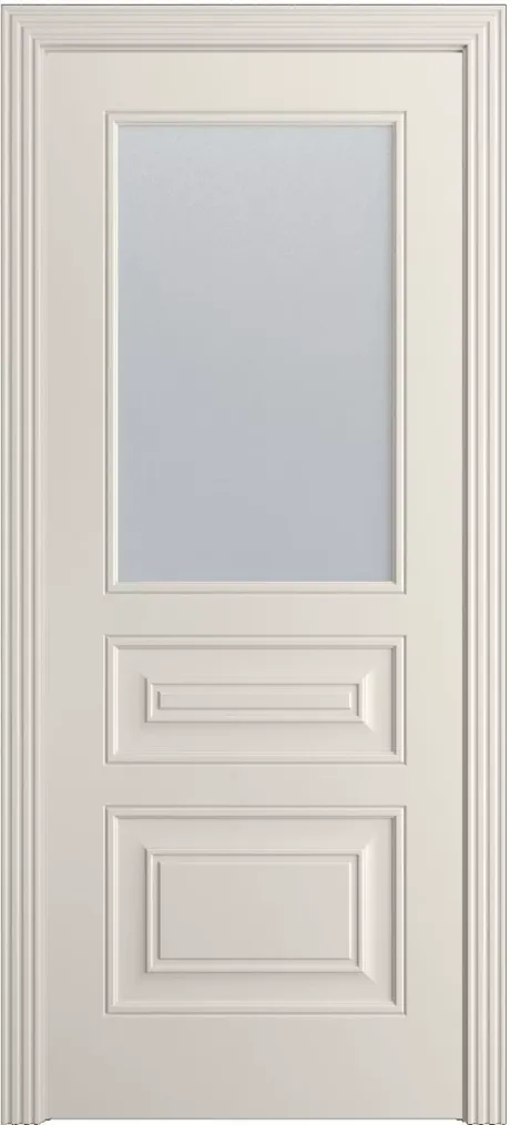 Межкомнатная дверь со стеклом Версаль Ф Бежевый Эмаль (Мильяна)