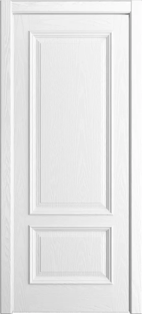 Глухая межкомнатная дверь Версаль-1 Белоснежный Шпон (Мильяна)