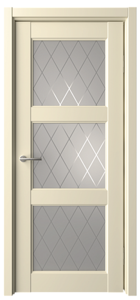 Межкомнатная дверь Эрмитаж-3 Сэнд Vinyl Мателюкс с алмазной гравировкой "Ромб" (ALBERO)