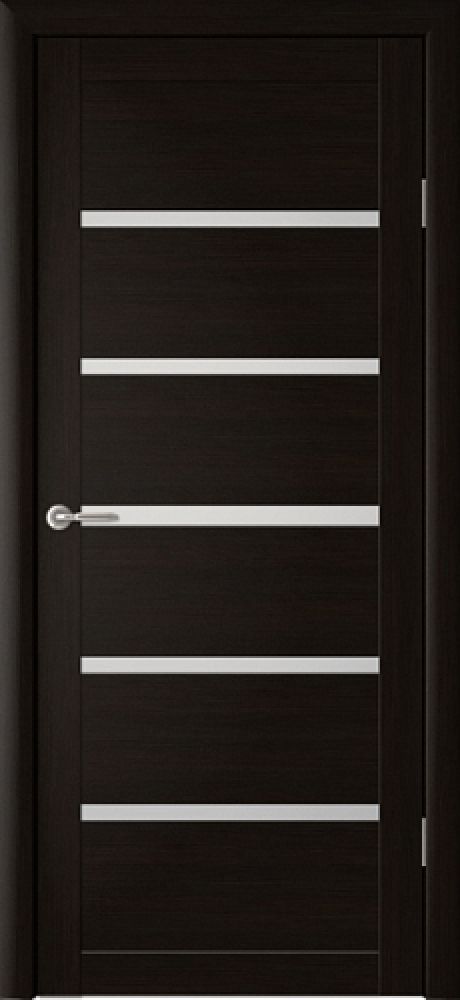Межкомнатная дверь со стеклом Вена Темный кипарис Эко-шпон Стекло мателюкс (ALBERO)