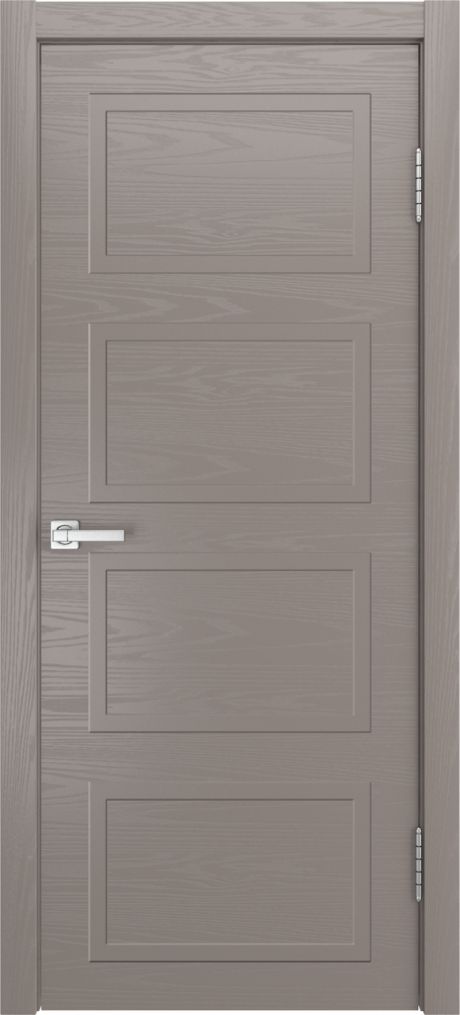 Глухая межкомнатная дверь ID-Лайн 4 Темно-серый Шпон (Мильяна)