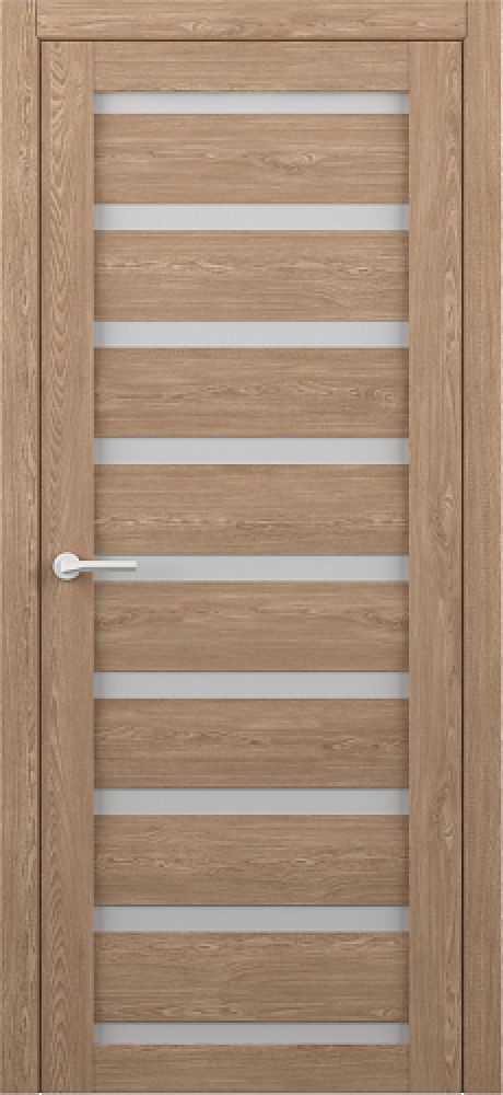Межкомнатная дверь со стеклом Сидней Натуральный дуб Эко-шпон Стекло мателюкс (ALBERO)